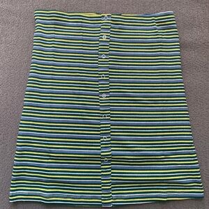 Olivaceous Striped Mini Skirt